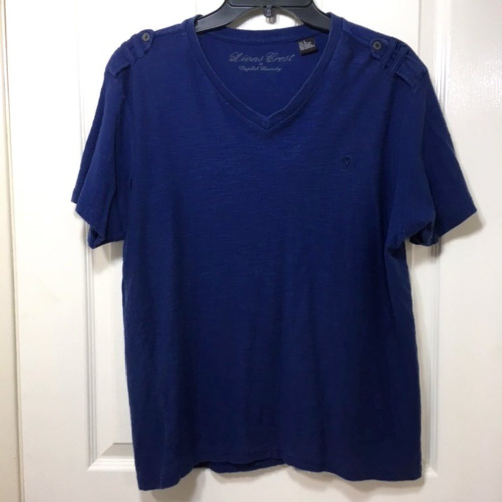 NWOT English Laundry, Men, V-neck Tee shirt, short sleeves, Navy blue, size L